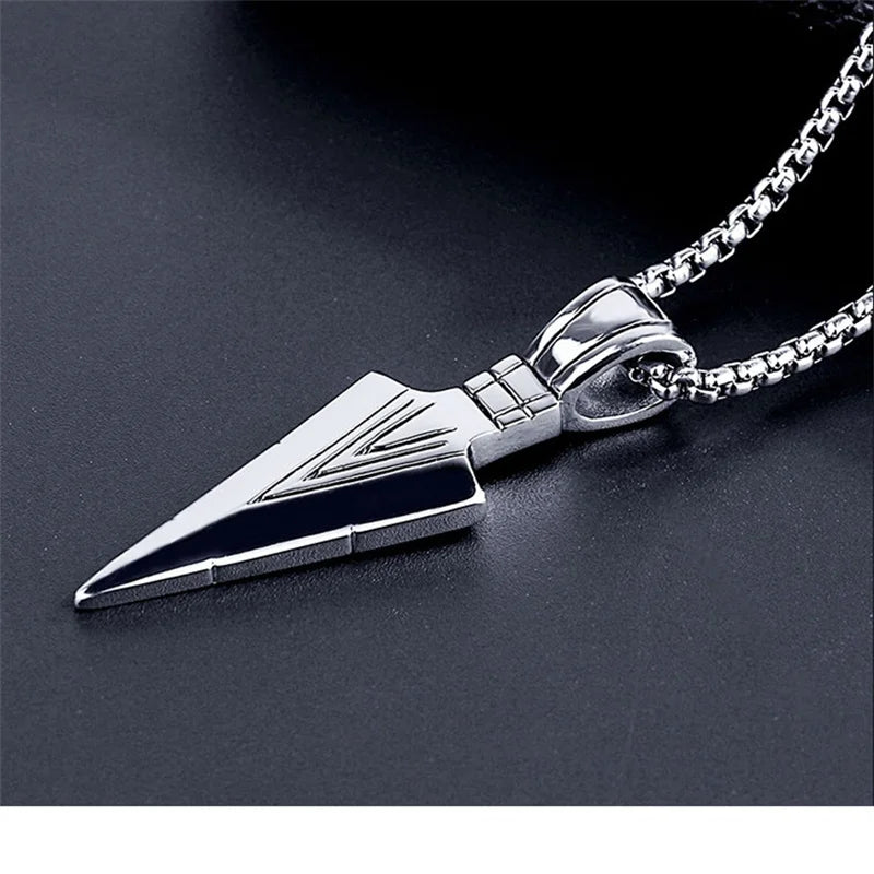 Wu's 2022 New Jewelry Pharaoh's Spear Arrow Titanium Steel Necklace Male Domineering Collarbone Chain Pendant Sweater Chain