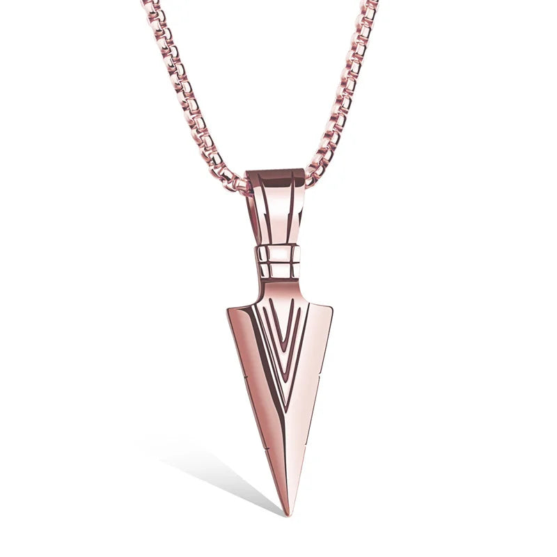 Wu's 2022 New Jewelry Pharaoh's Spear Arrow Titanium Steel Necklace Male Domineering Collarbone Chain Pendant Sweater Chain