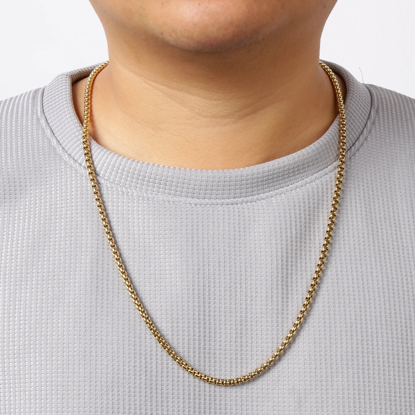 HIYEE 1 Piece 2mm/3mm/4mm/5mm Black Color Box Link Chain Classic Curb Necklace Stainless Steel Jewelry for Men Women DIY Gift