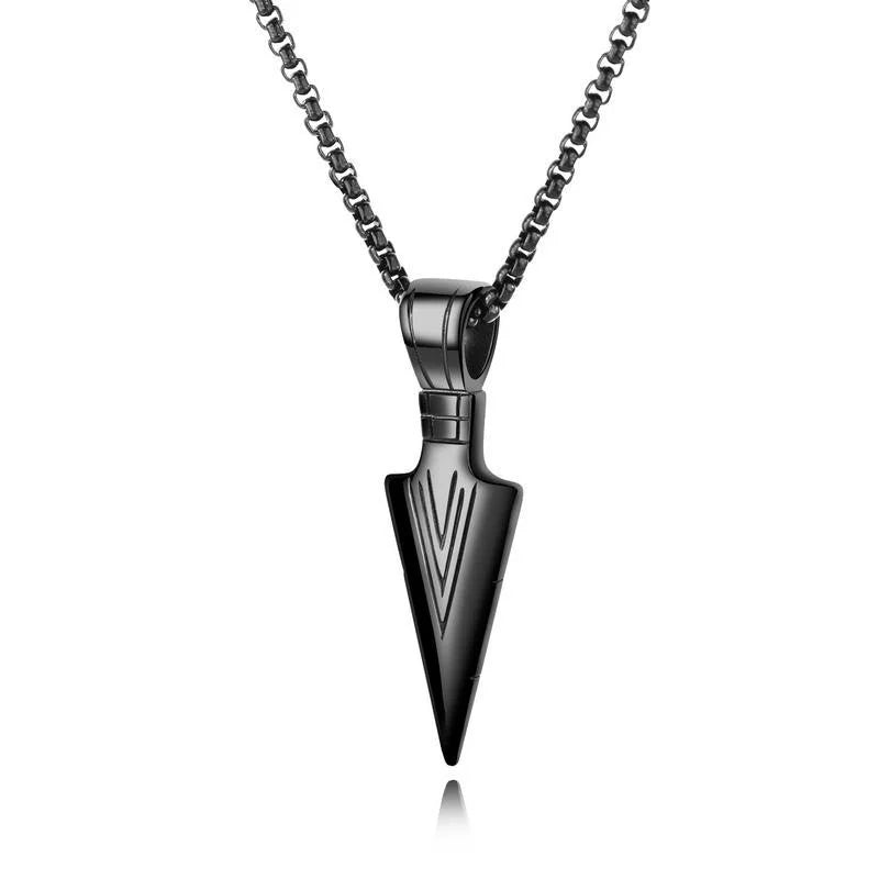 Wu's 2022 New Jewelry Pharaoh's Spear Arrow Titanium Steel Necklace Male Domineering Collarbone Chain Pendant Sweater Chain