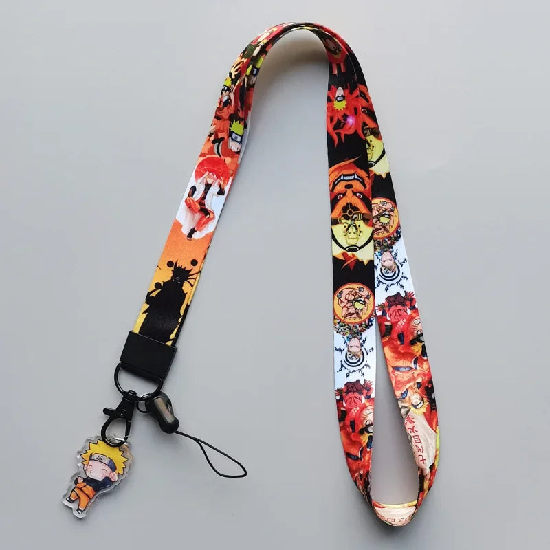 Cute Naruto Japanese Anime Lanyard Neck Strap Kakashi Cartoon Keychain for Pendant Fashion Key Ring Cosplay Accessories Gifts