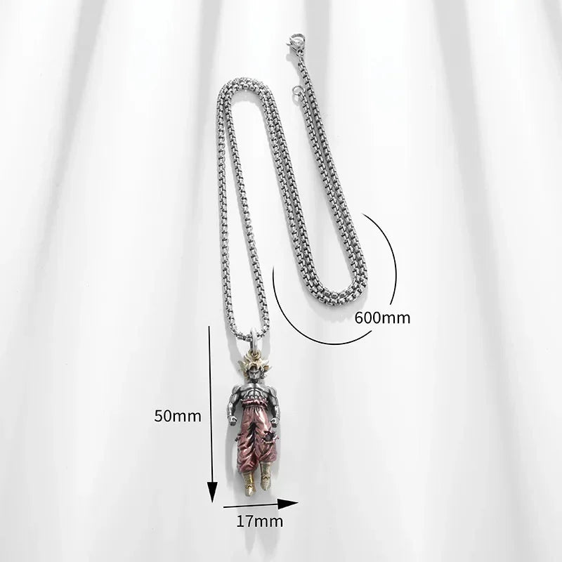 New Anime Cartoon Dragon Ball Z Super Saiyan Son Goku Alloy Electroplate Necklace Personality Pendant Hip Hop Sweater Chain Comi
