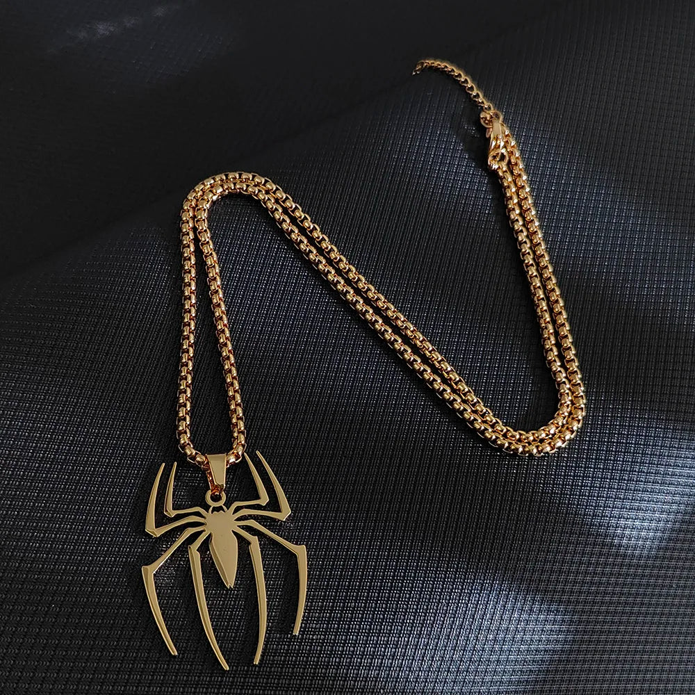 Stainless Steel High Quality Spider Pendant Necklace For Women Men Choker Jewelry Gifts Dropshipping