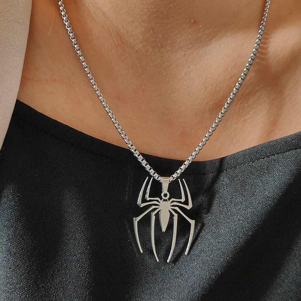 Stainless Steel High Quality Spider Pendant Necklace For Women Men Choker Jewelry Gifts Dropshipping