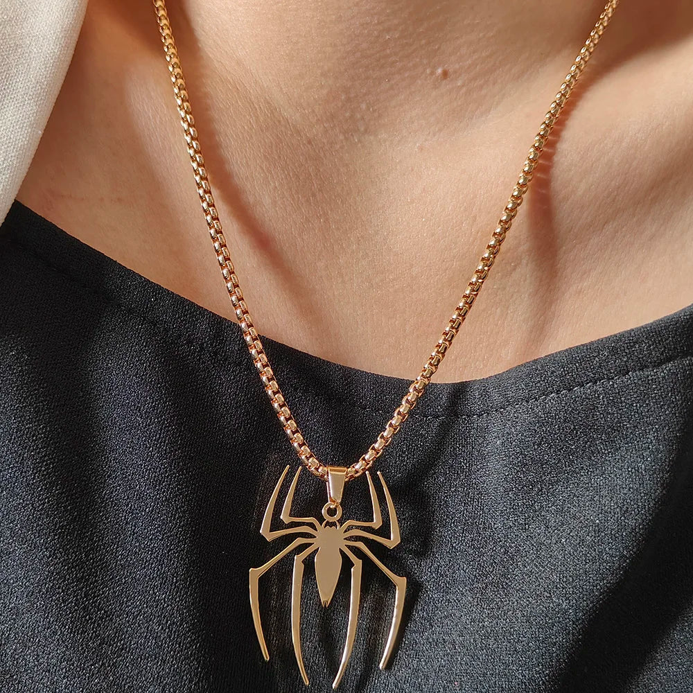 Stainless Steel High Quality Spider Pendant Necklace For Women Men Choker Jewelry Gifts Dropshipping