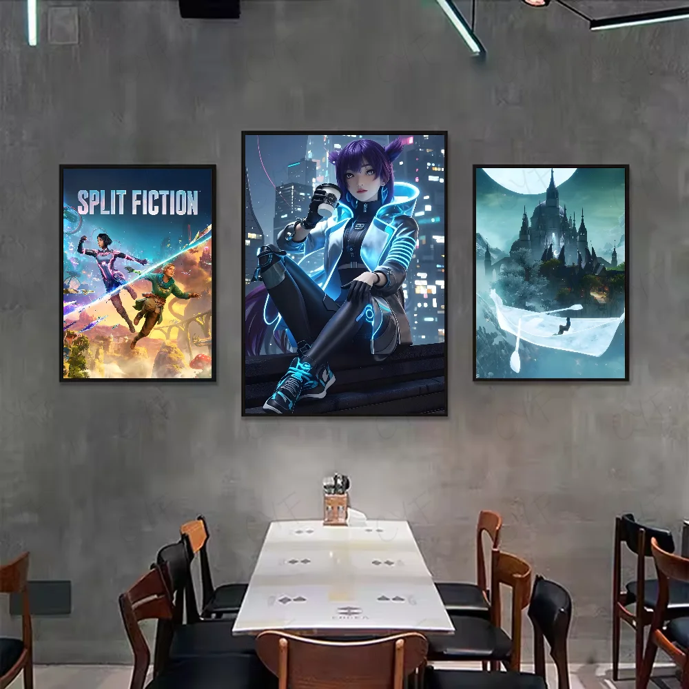 S-Split Fiction GAME Poster HD art sticky wall waterproof home living room bedroom bar aesthetic decoration