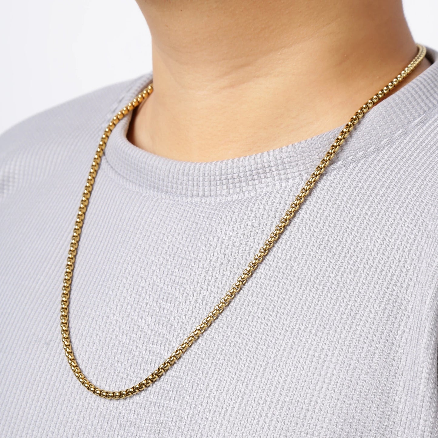 HIYEE 1 Piece 2mm/3mm/4mm/5mm Black Color Box Link Chain Classic Curb Necklace Stainless Steel Jewelry for Men Women DIY Gift