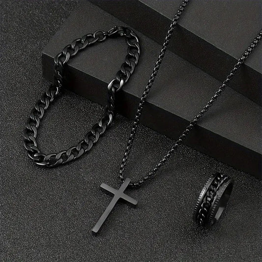 Punk Cross Pendant Jewelry Set — IxtynLuxy® Dominion Edition