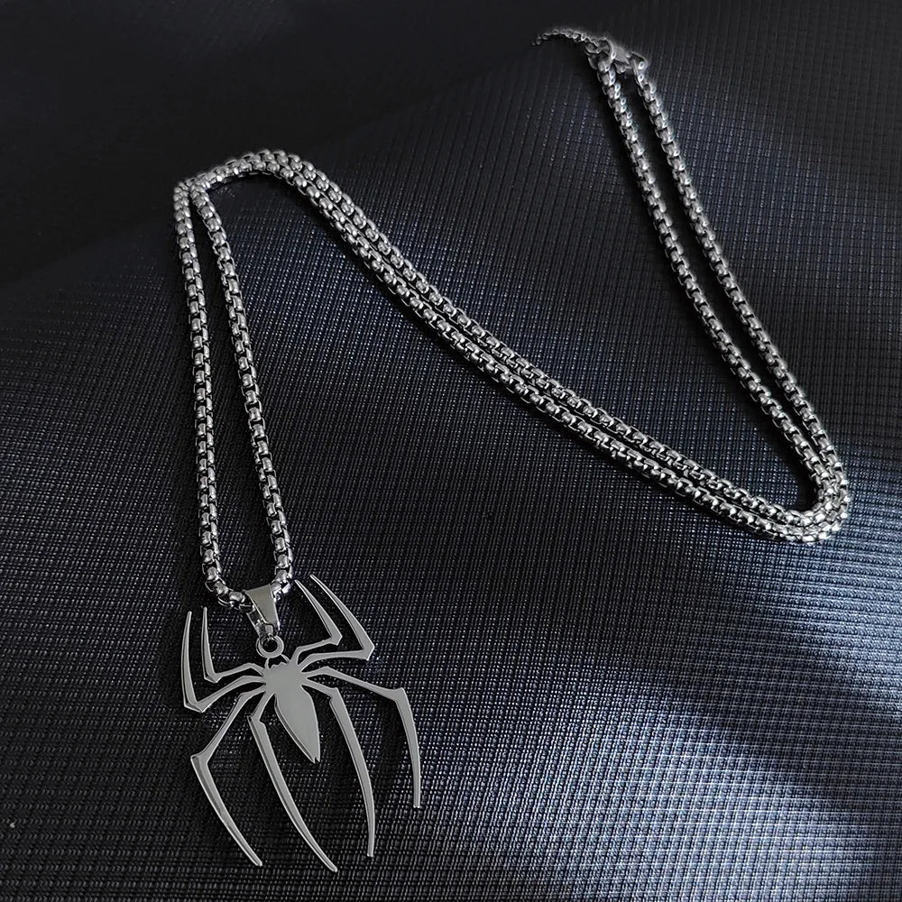 Stainless Steel High Quality Spider Pendant Necklace For Women Men Choker Jewelry Gifts Dropshipping