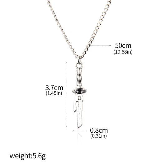 Anime Jujutsu Kaisen Fushiguro Toji Sword Necklace Spear of Tianri Knife Pendant Cosplay Necklaces For Unisex Choker Jewelry