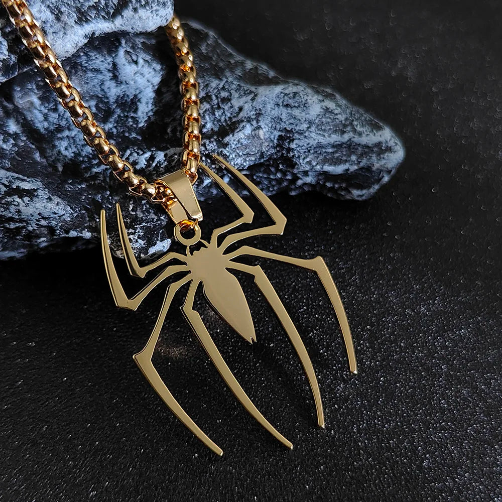 Stainless Steel High Quality Spider Pendant Necklace For Women Men Choker Jewelry Gifts Dropshipping
