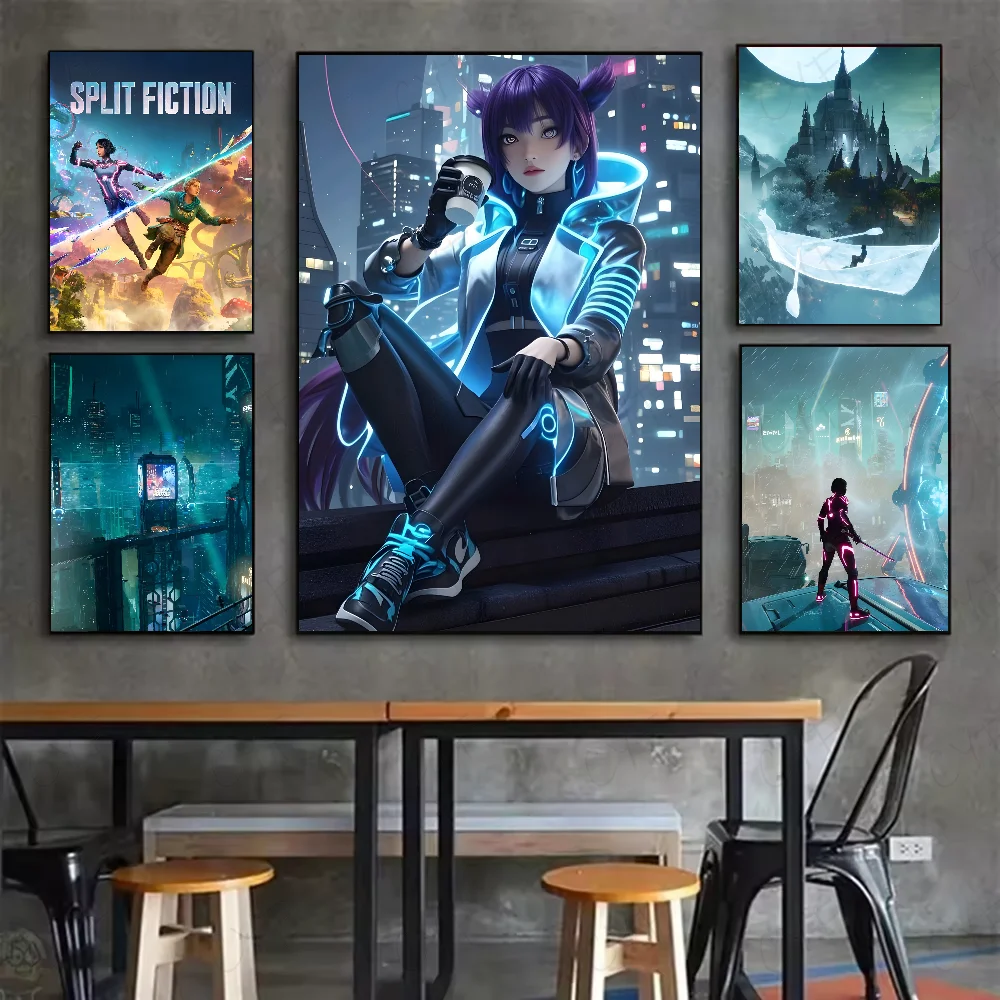 S-Split Fiction GAME Poster HD art sticky wall waterproof home living room bedroom bar aesthetic decoration