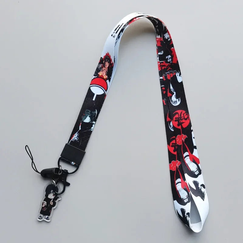 Cute Naruto Japanese Anime Lanyard Neck Strap Kakashi Cartoon Keychain for Pendant Fashion Key Ring Cosplay Accessories Gifts