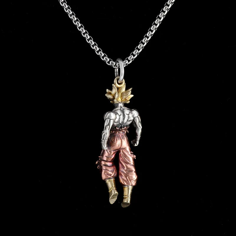 New Anime Cartoon Dragon Ball Z Super Saiyan Son Goku Alloy Electroplate Necklace Personality Pendant Hip Hop Sweater Chain Comi