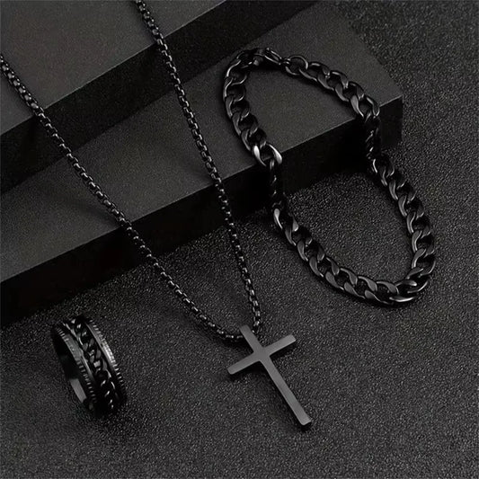 Punk Cross Pendant Jewelry Set — IxtynLuxy® Dominion Edition