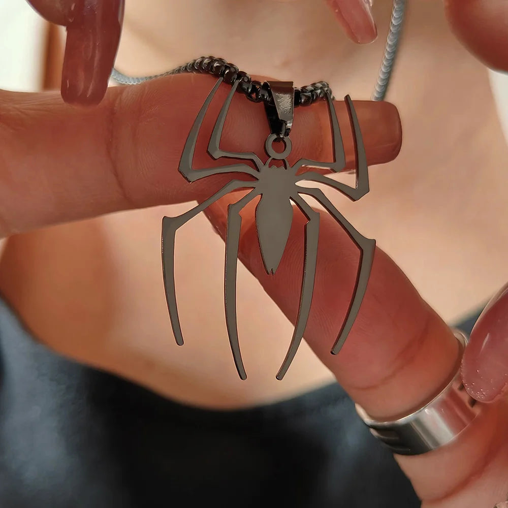 Stainless Steel High Quality Spider Pendant Necklace For Women Men Choker Jewelry Gifts Dropshipping