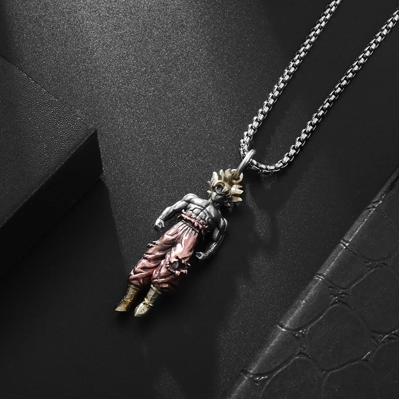 New Anime Cartoon Dragon Ball Z Super Saiyan Son Goku Alloy Electroplate Necklace Personality Pendant Hip Hop Sweater Chain Comi