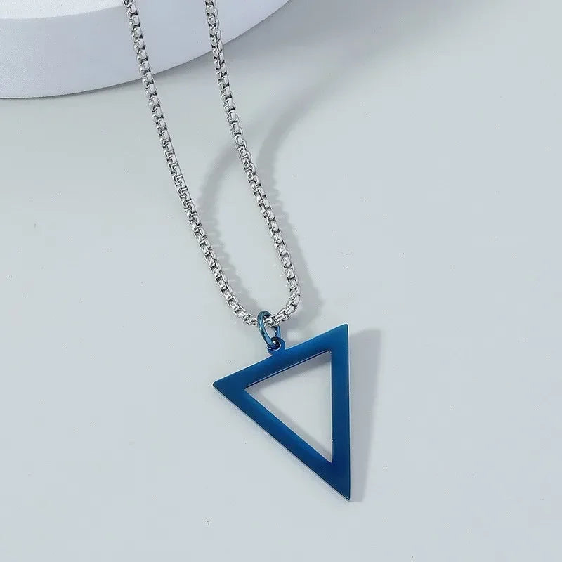 New Black Color Pillar Necklace for Men Women Trendy Simple Stainless Steel Chain 3D Bar Necklaces Party Jewelry Couple Gifts