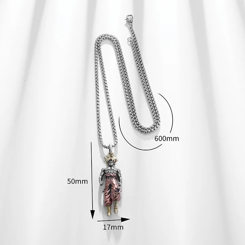 New Anime Cartoon Dragon Ball Z Super Saiyan Son Goku Alloy Electroplate Necklace Personality Pendant Hip Hop Sweater Chain Comi