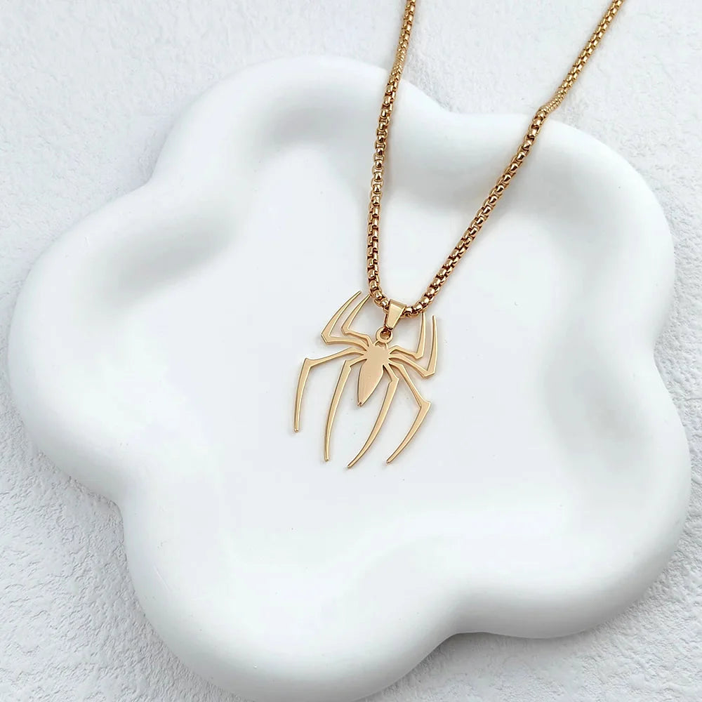 Stainless Steel High Quality Spider Pendant Necklace For Women Men Choker Jewelry Gifts Dropshipping